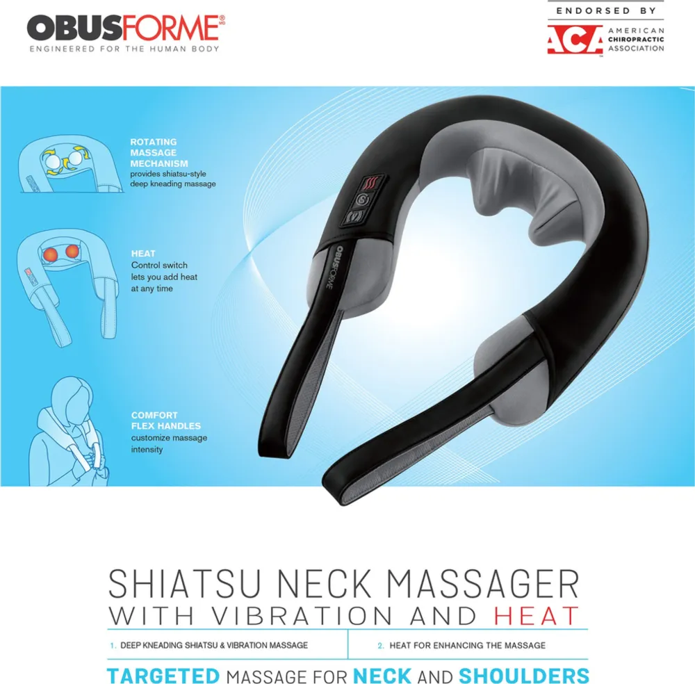 Shiatsu/Vibration Neck & Shoulder Massager with Heat