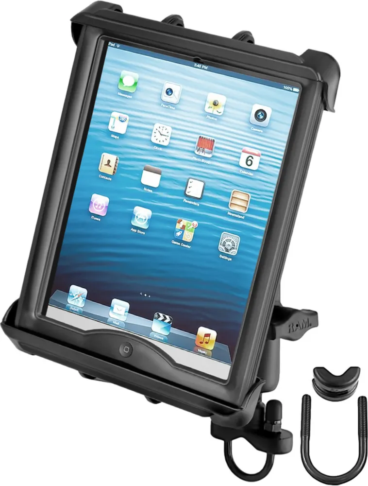 RAM Tab-Tite Handlebar U-Bolt Mount for Large 10" Tablets with Cases - Medium Arm - B Size
