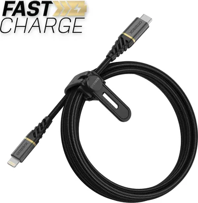 - Premium Fast Charge USB C to Apple Lightning Cable 2m - Glamour Black