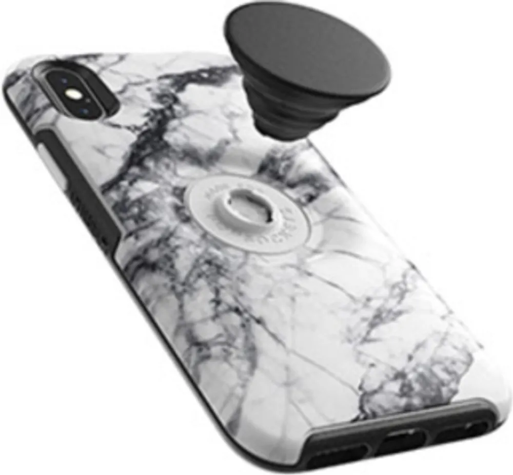 iPhone XS/X Otter + Pop Symmetry Series Case - White Marble | WOW! mobile boutique