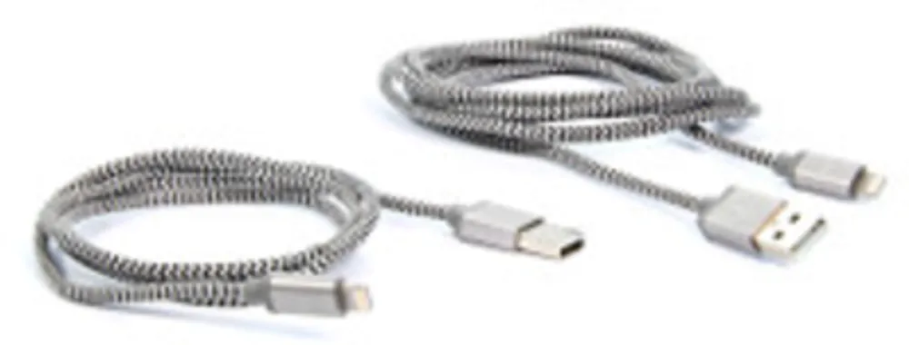 Lightning Charge & Synchronize Braided Cable 2 Pack - 0.9M & 1.8M