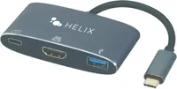 Helix/Retrak Adaptateur USB-C 3 en 1 avec ports USB-A, HDMI et USB-C Noir | WOW! mobile boutique