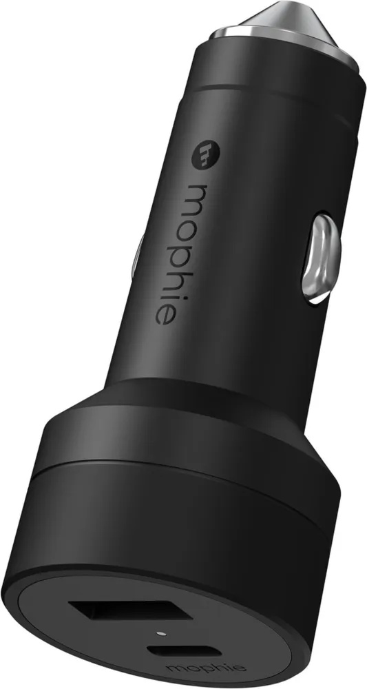 42W Dual USB-A & USB-C Car Charger - Black