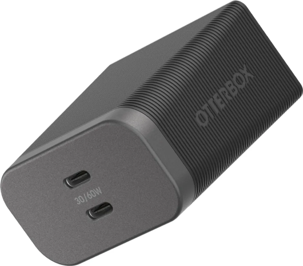 Otterbox Chargeur Mural Premium Pro Dual USB-C 60W GaN Nightshade (Noir) | WOW! mobile boutique