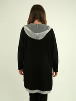 Hooded Colour Block Cardigan