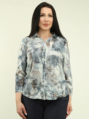 Roll Sleeves Burnout Top