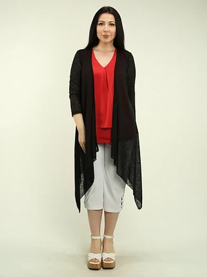 Solid Handkerchief Hem Cardigan