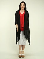 Solid Handkerchief Hem Cardigan