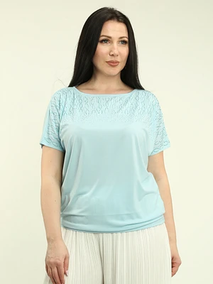 Wave Pattern Rhinestone Top