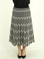 Chevron Pleated A-Line Skirt