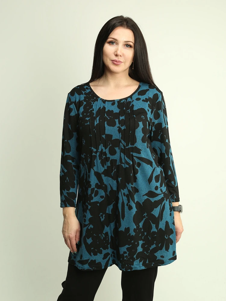 Pintuck Pleat Detail Tunic Top