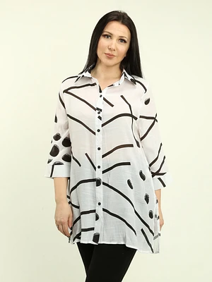 Long Printed Blouse