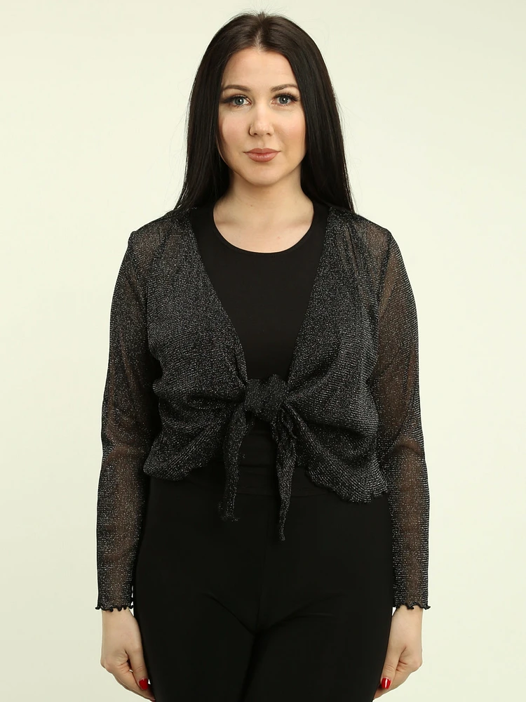 Lurex Tie Front Bolero