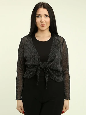 Lurex Tie Front Bolero