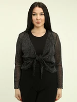 Lurex Tie Front Bolero