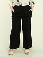 Solid Pull-On Drawstring Pants