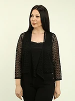 Mesh Tie Front Cardigan