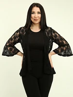 Bell Sleeve Floral Lace Cardigan