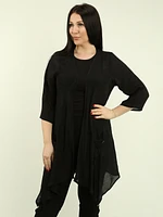 Asymmetric Hem Cardigan With Pockets