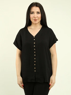 V-neck Drop Shoulder Blouse