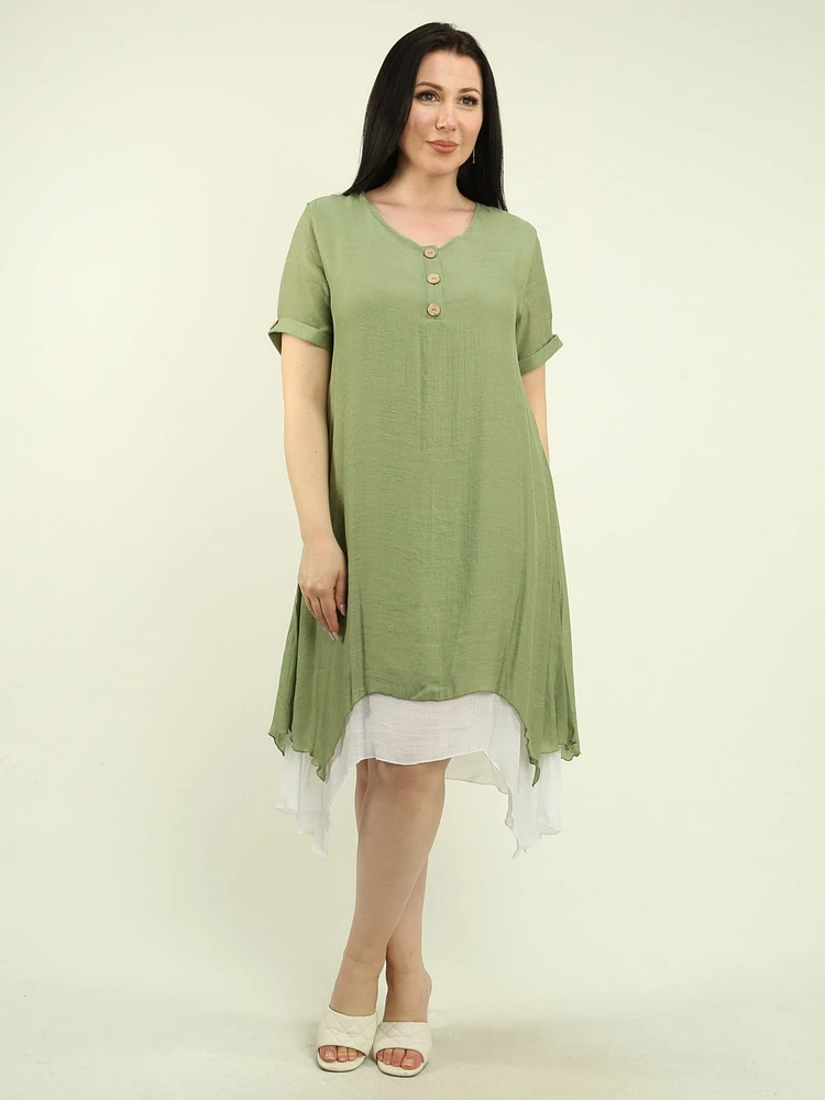 V-Neck Layered Dress