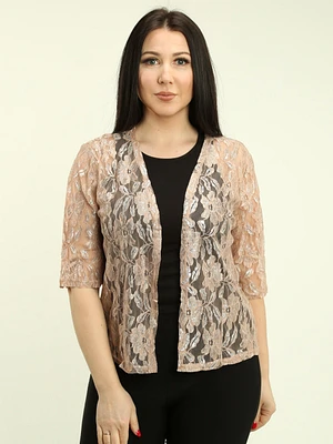 Floral Lace Open Front Cardigan