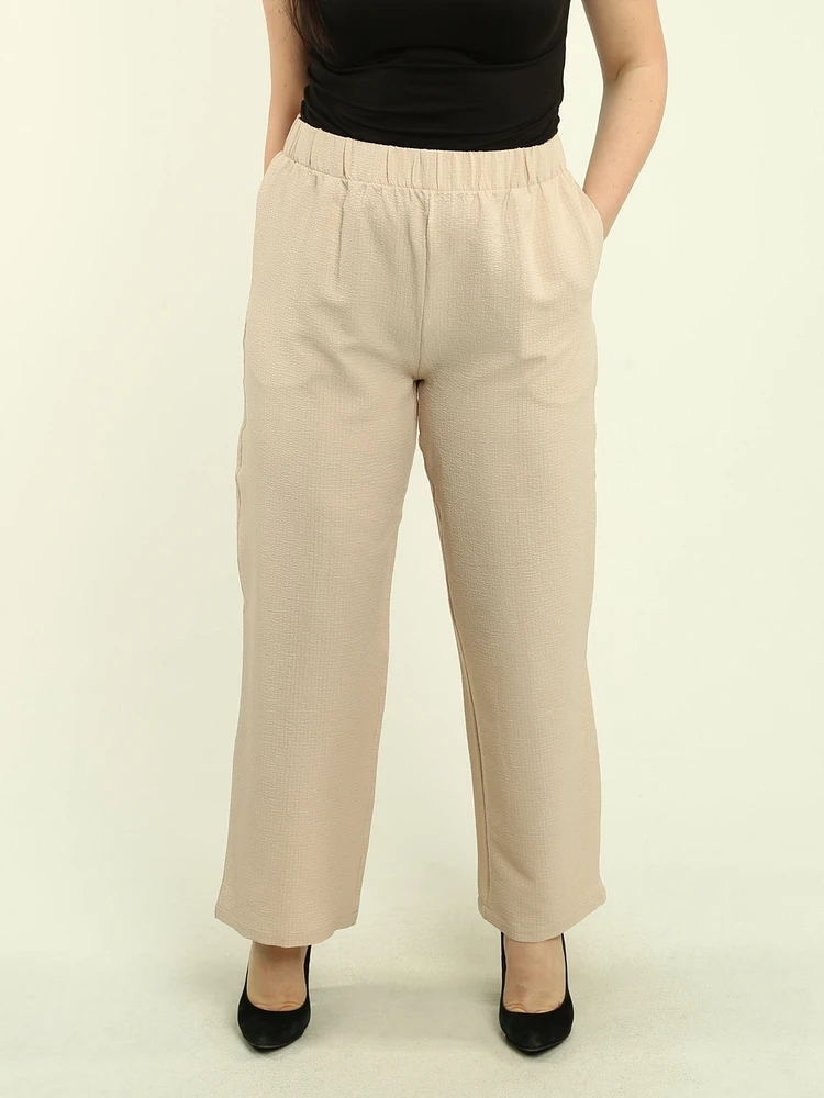 High-Waist Textured Pants