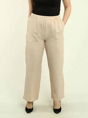 High-Waist Textured Pants