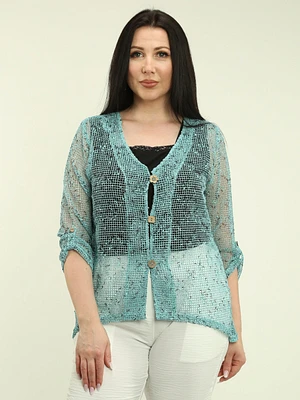 V-Neck Mesh Top