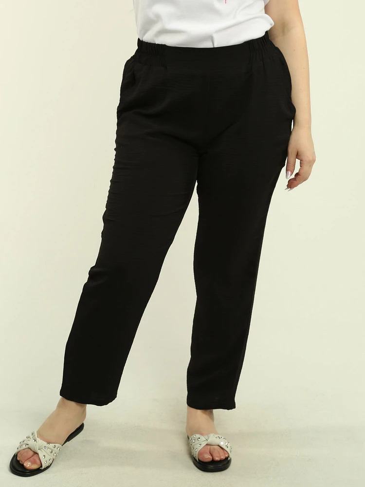Solid Pull-On Pants