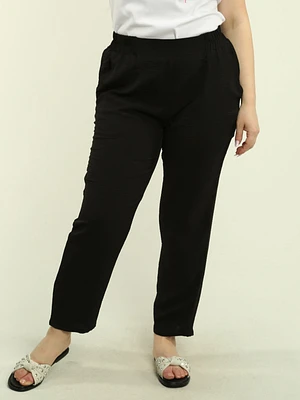 Solid Pull-On Pants