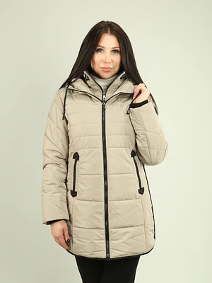 Two-Way Zipper Quilted Hooded Jacket