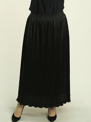 Pleated Solid Tiered Skirt