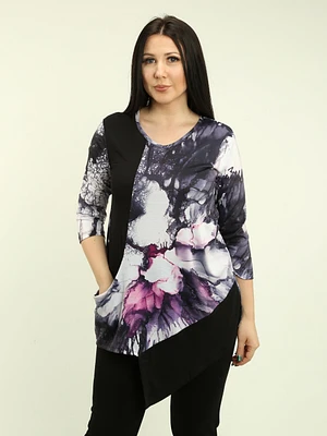 V-Neck Multi-Print Top