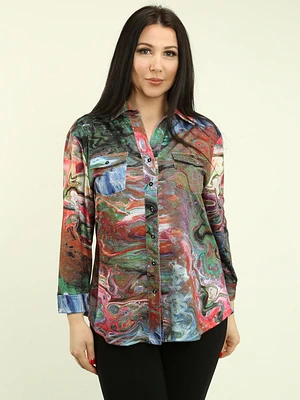 Multi-Color Print Blouse