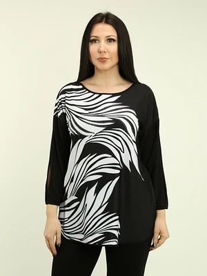 Rhinestone Cut-Out Sleeve Top