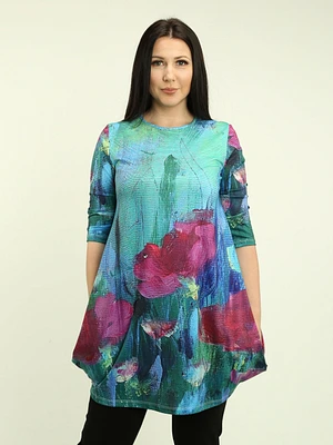 Artistic Floral Print Tunic