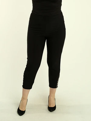 Rhinestone Cut-Out Detail Pants