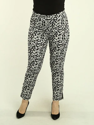 Geometric Lace-Up Detail Hem Pants