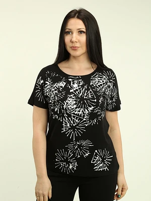 Firework Foil Print Top