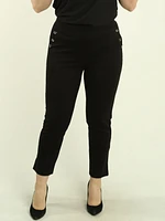 Grommet Detail Straight-Leg Pants