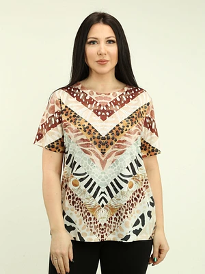 Rhinestone Printed Top
