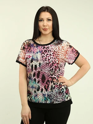 Printed Mesh Overlay Top