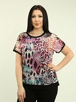 Printed Mesh Overlay Top