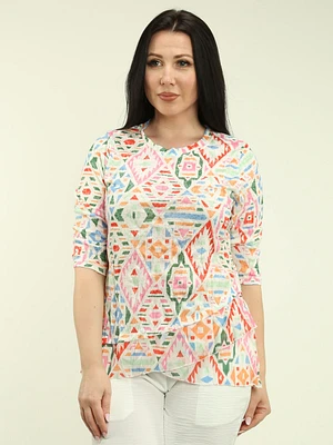 Geometric Crinkle Asymmetric Hem Top