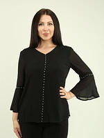 Chiffon Bell Sleeve Blouse