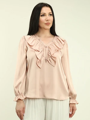 Ruffled V-Neck Blouse