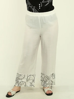 Geometric Printed Pull-On Pants