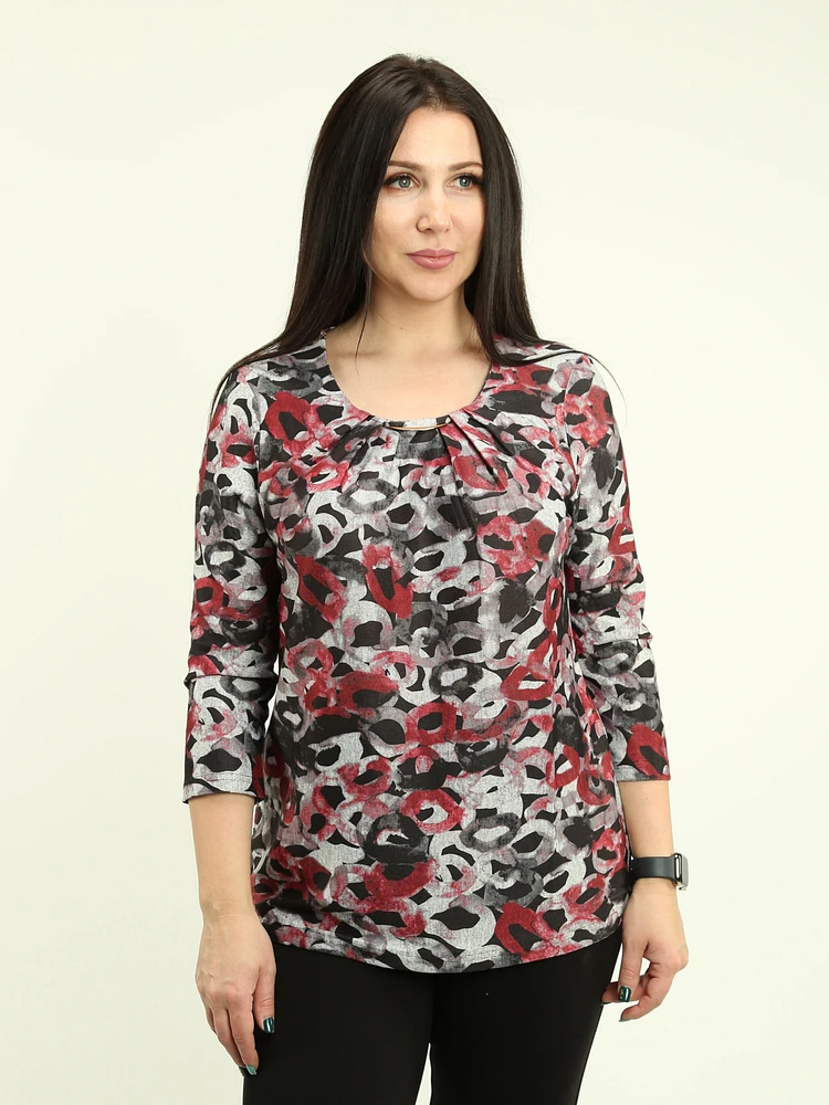 Pleated Multi-Print Top