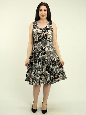 Multi-Print Panel Flare Dress